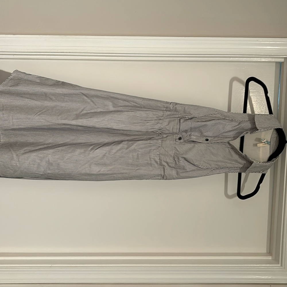 Blue and white striped Anthropologie dress